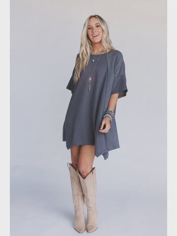 Meadowlight Tunic Dress - Charcoal