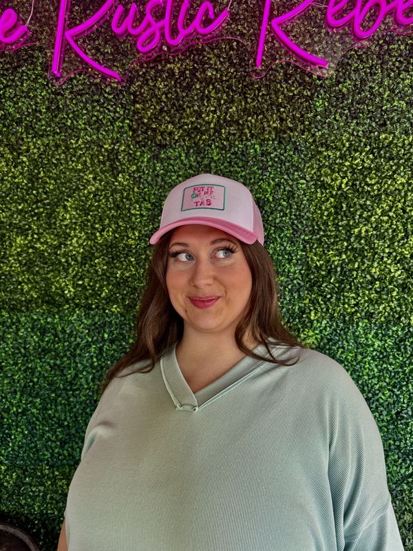 Put It On My Husband’S Tab Trucker Hats