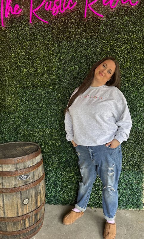 I Need A Drink Embroidered Crewneck | Sweatshirt
