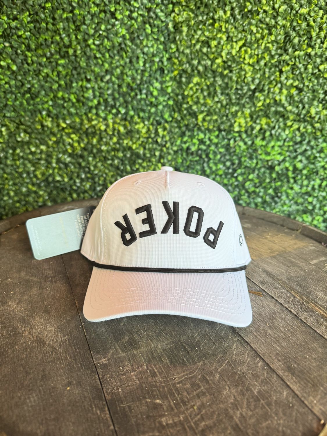 The Upside Down Rope Hat &quot;Poker&quot;, Color: White-Black Rope (&quot;POKER&quot;)