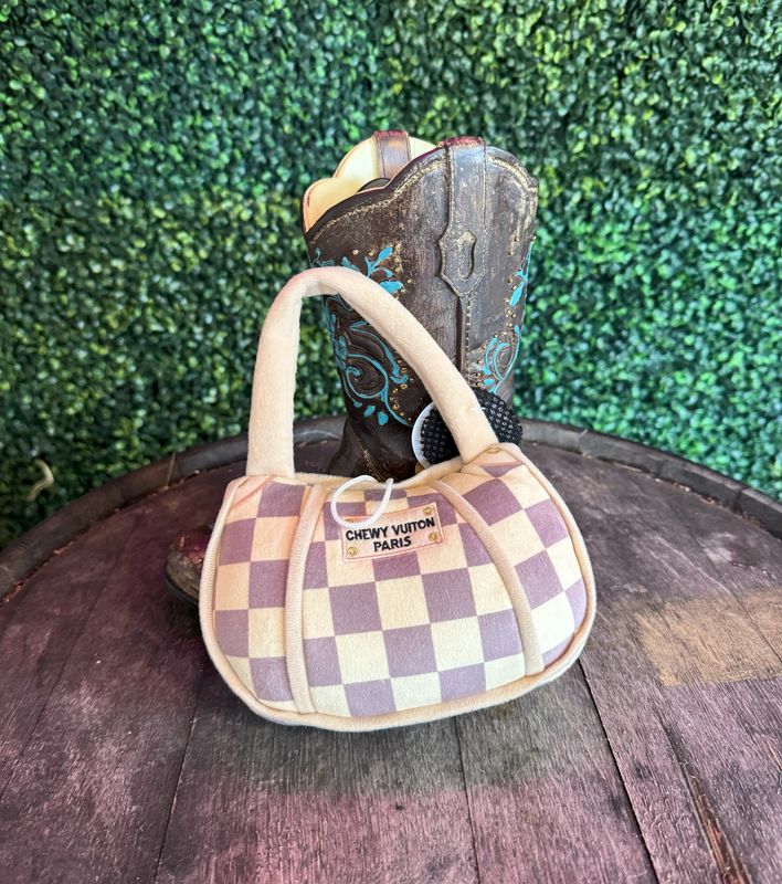 Checker Chewy Vuitton Handbag/ Large