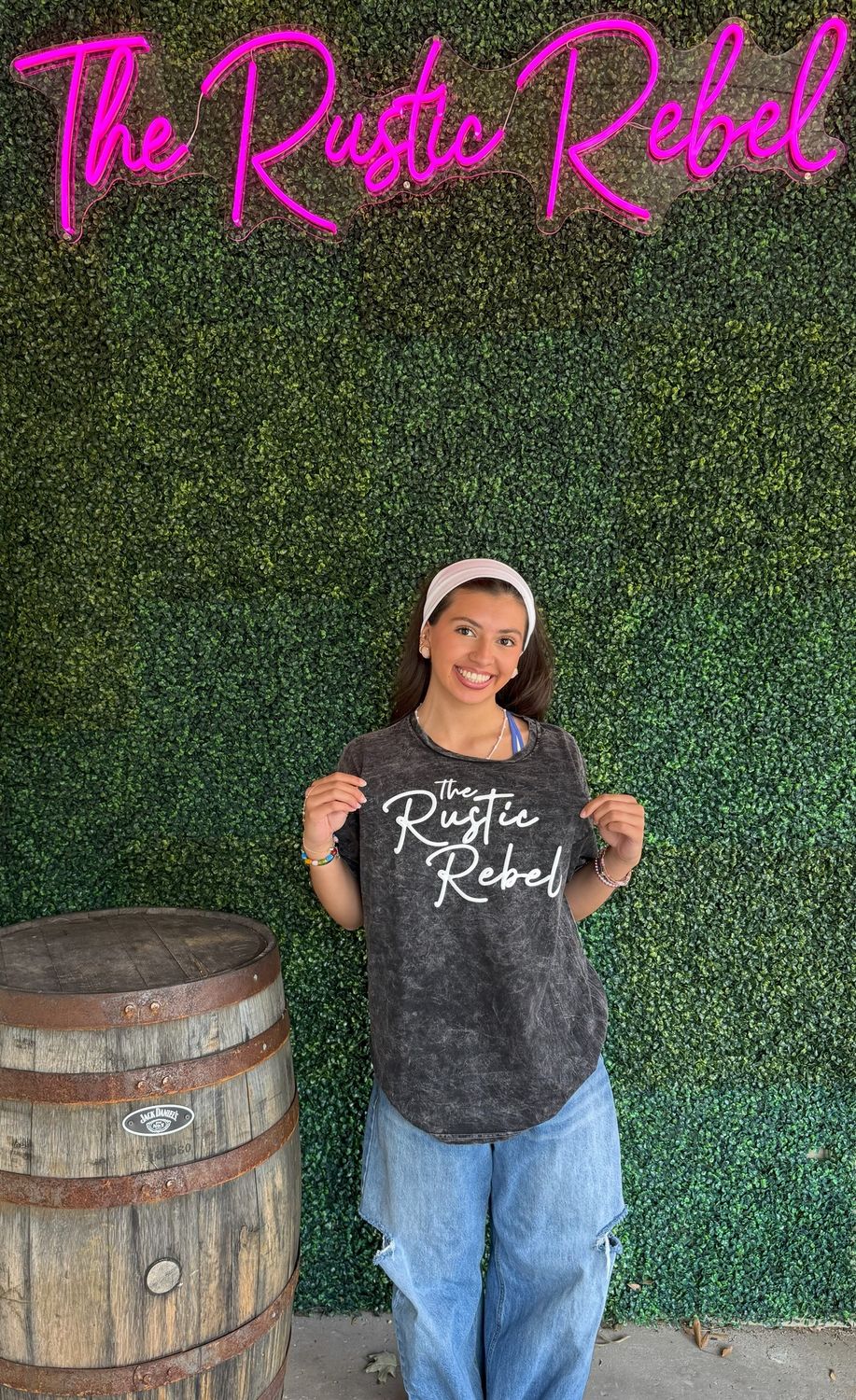 Rustic Rebel Mineral Washed Tshirt, Size: Small