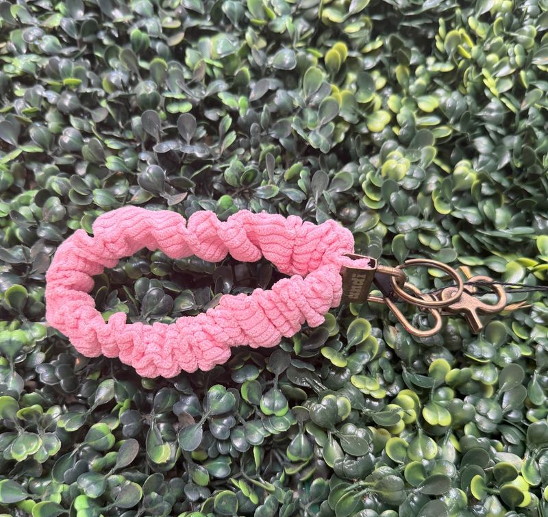 Rose Corduroy Scrunchie Keychain