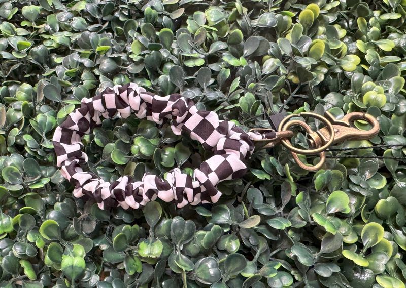 Black Checkerboard Keychain