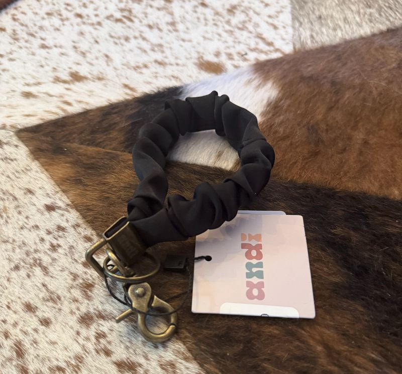 Black Luxe Scrunchie Keychain