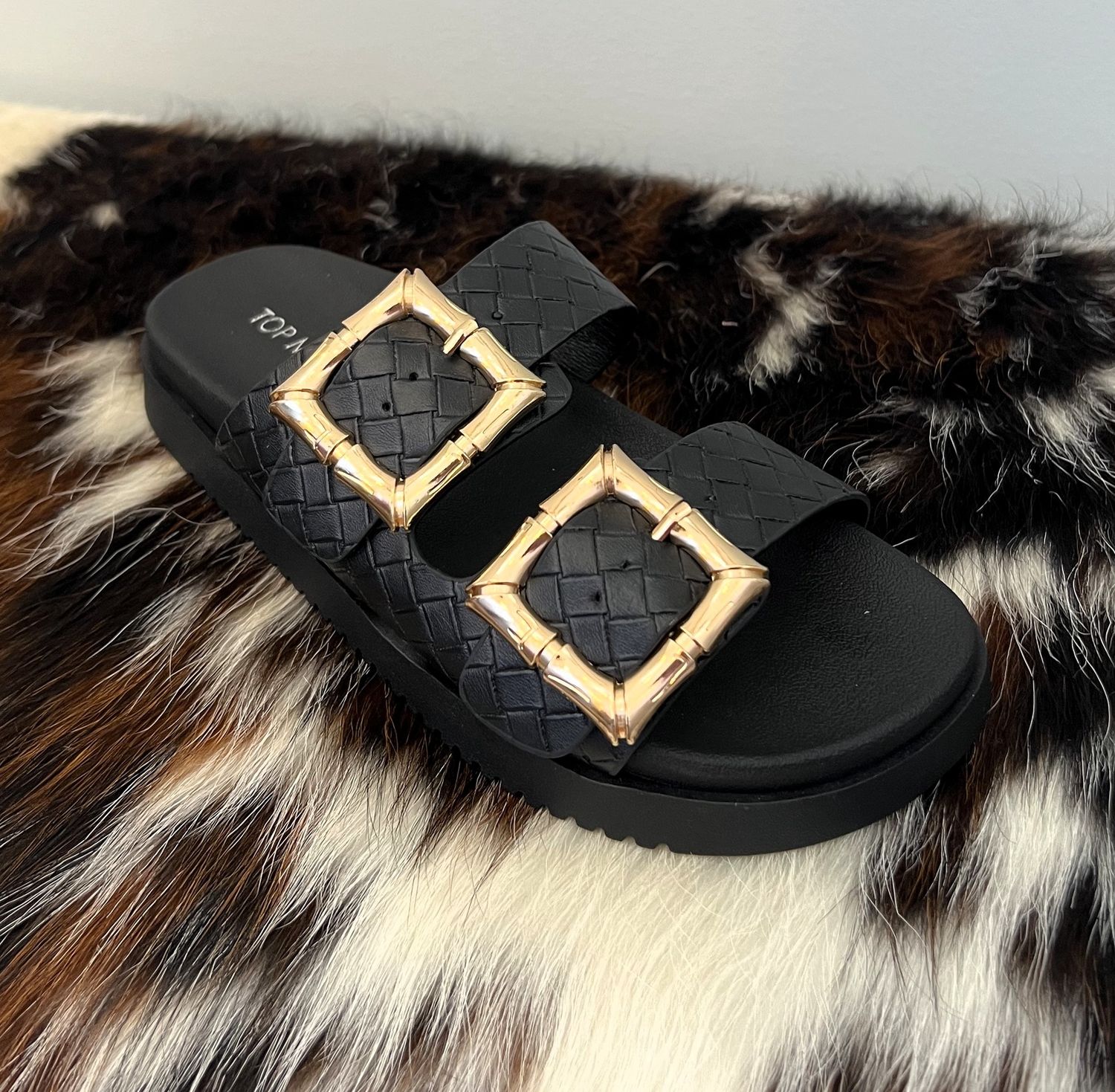 Double Buckle Sandals, Size: 5.5