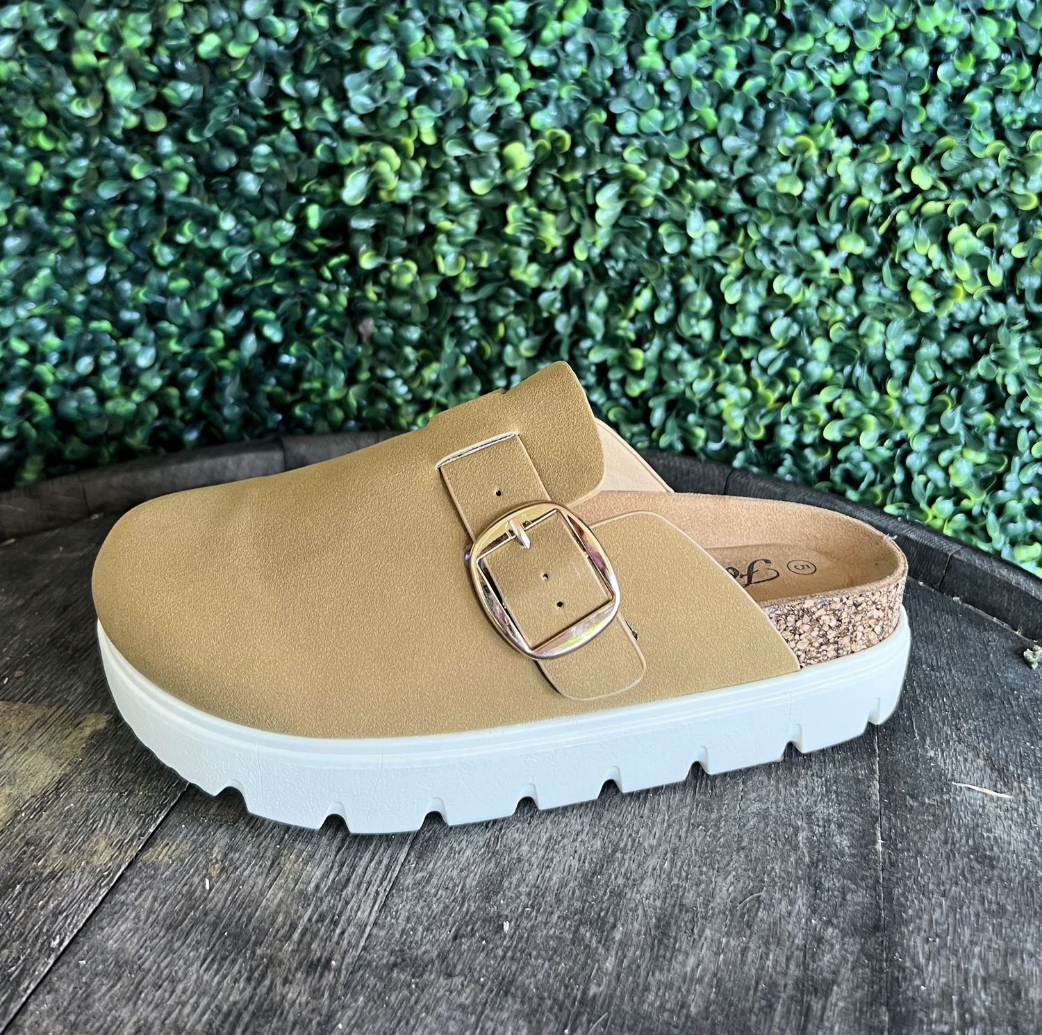 Platform Clogs, Color: Tan, Size: 5