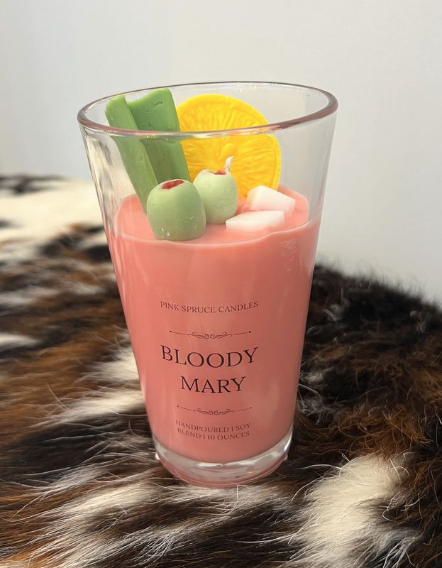 Bloody Mary Novelty Candle Hand Poured Using Soy Blend Wax