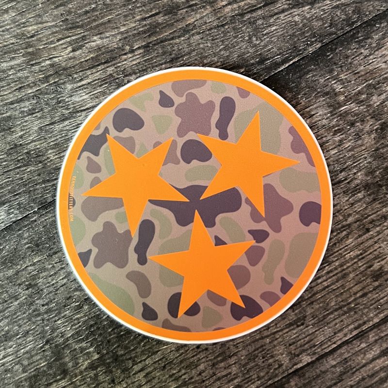 Holler Orange &amp; Tenn™ Camo Tri Star Sticker