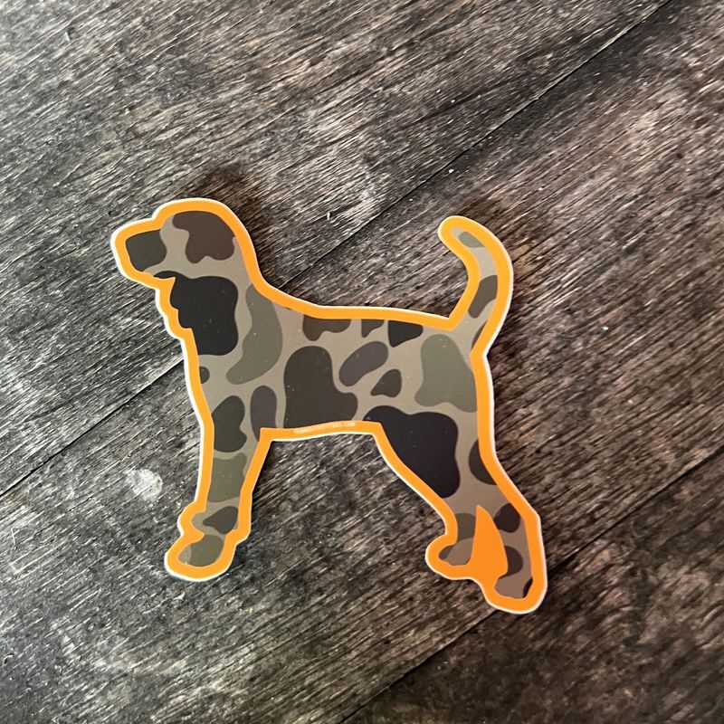 Bluetick Coonhound in Tenn™ Camo Sticker