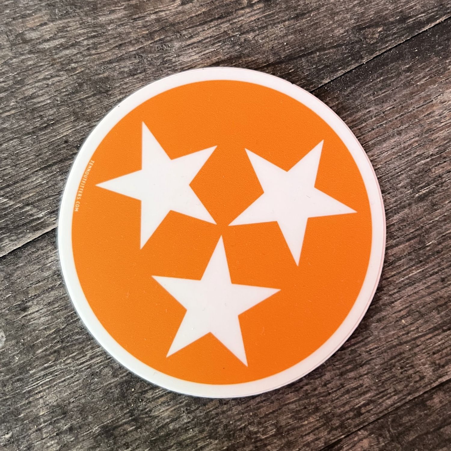 Holler Orange &amp; Stadium White Tri Star Sticker