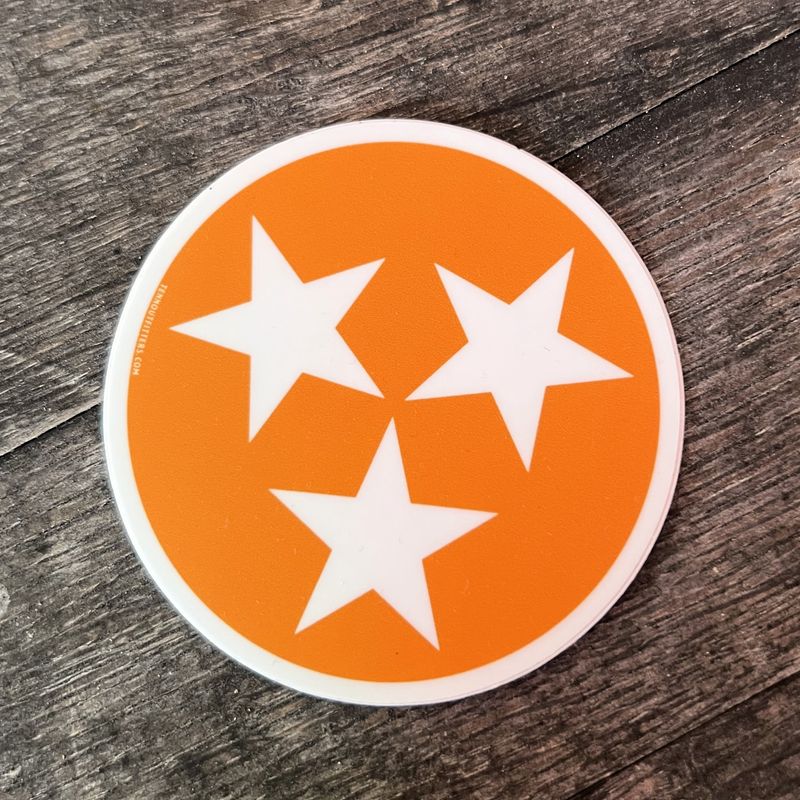Holler Orange &amp; Stadium White Tri Star Sticker