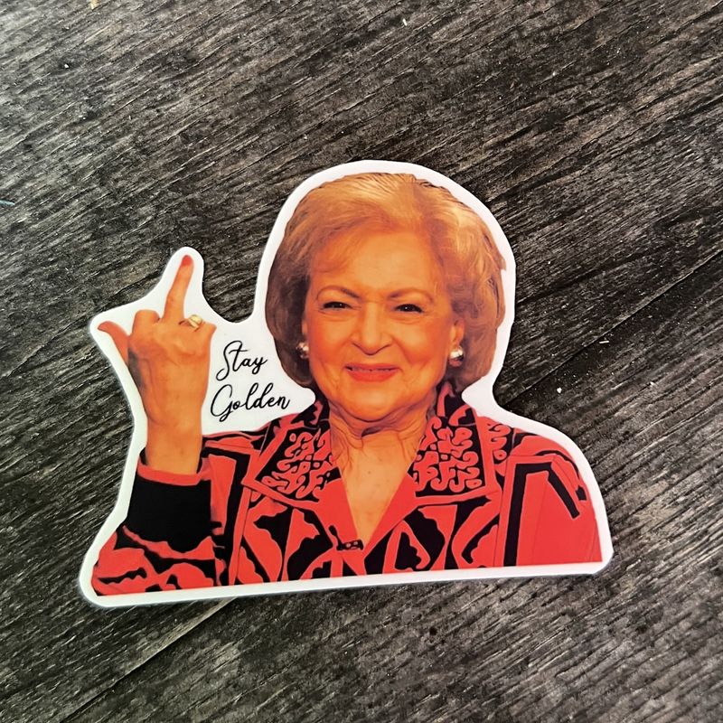 Stay Golden Middle Finger Sticker