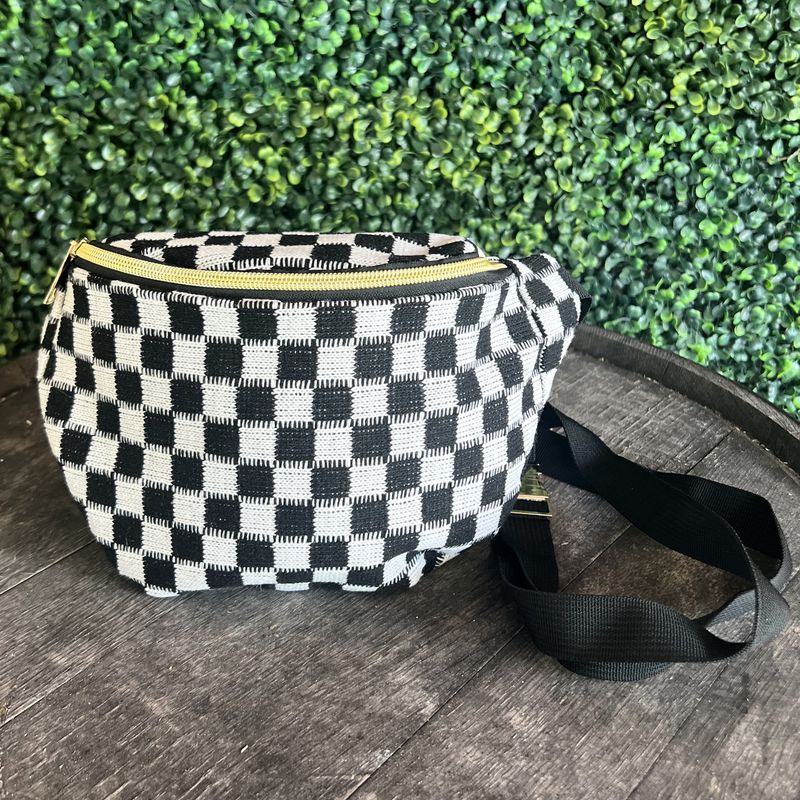 Checkered Waist Crossbody Sling Bag