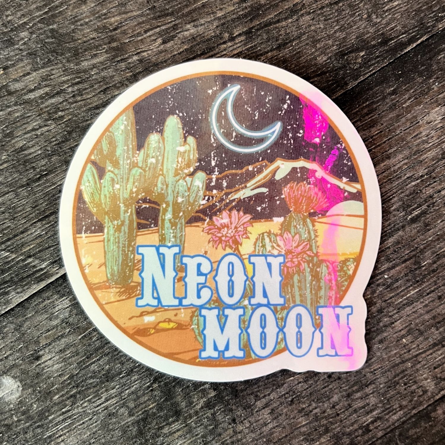 Neon Moon Die-Cut Sticker