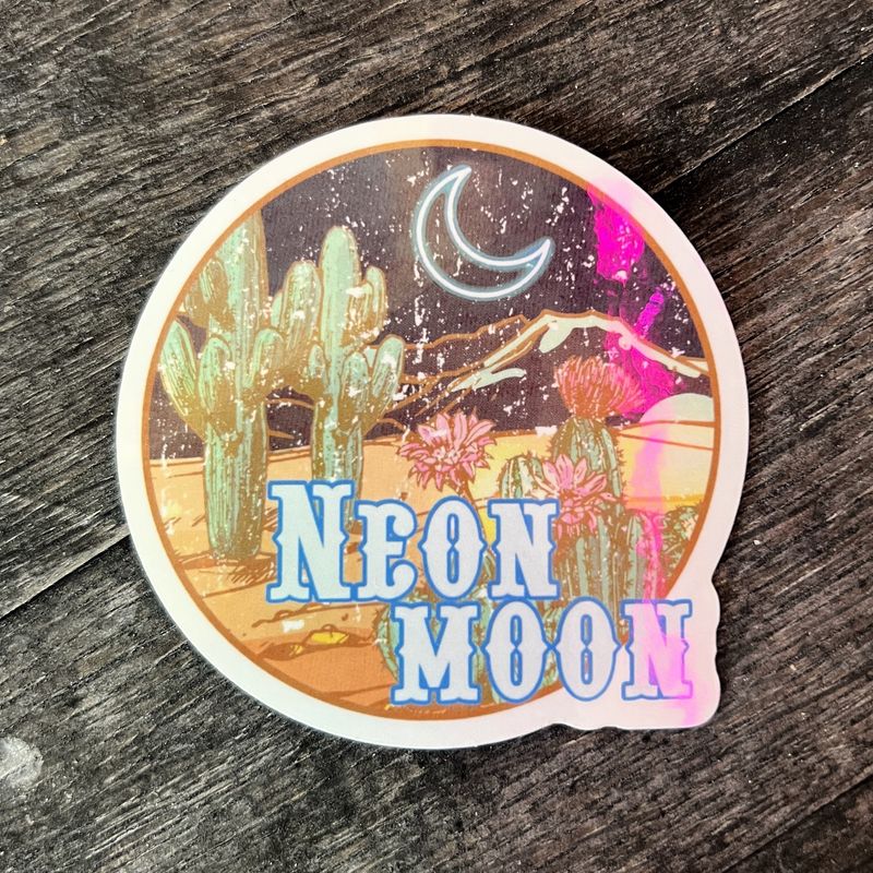 Neon Moon Die-Cut Sticker