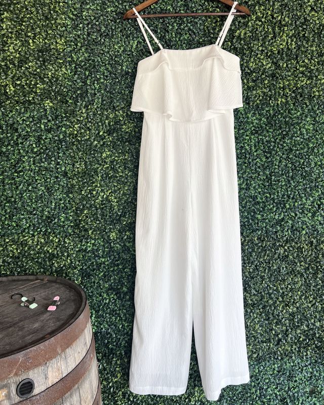 Ruffled Bodice Wide Leg Jumpsuit