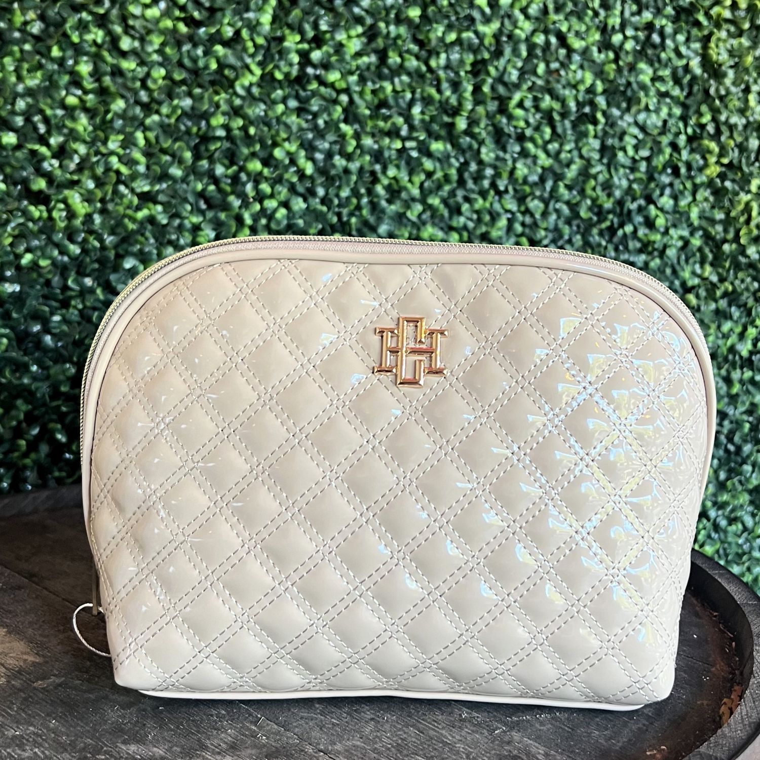 Capri Pouch Patent SQ, Color: Nude, Size: large