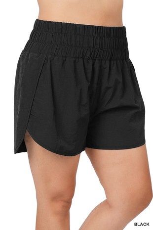 Windbreaker Smocked Waistband Running Shorts