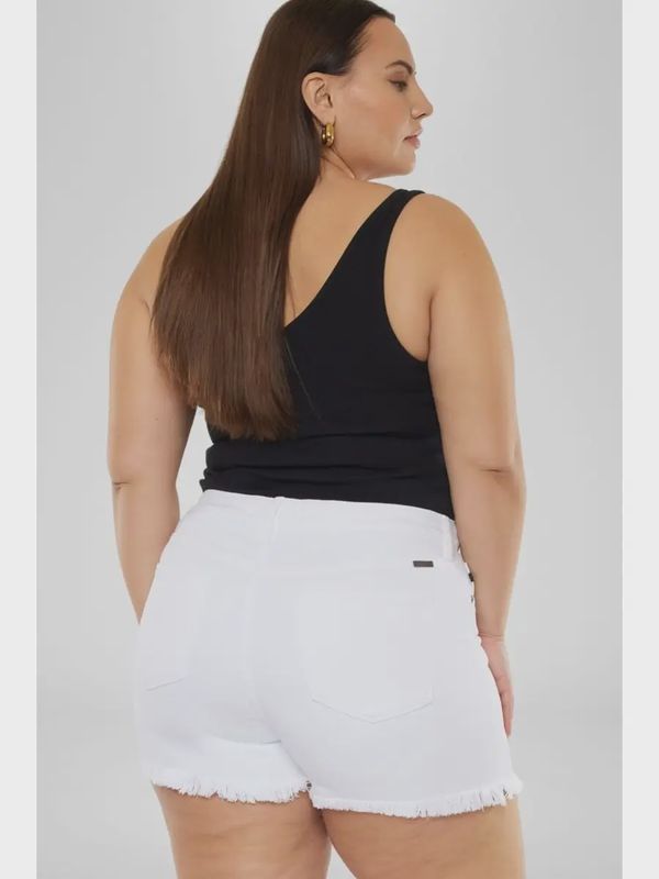 Open Pack High Rise White Shorts JEANS