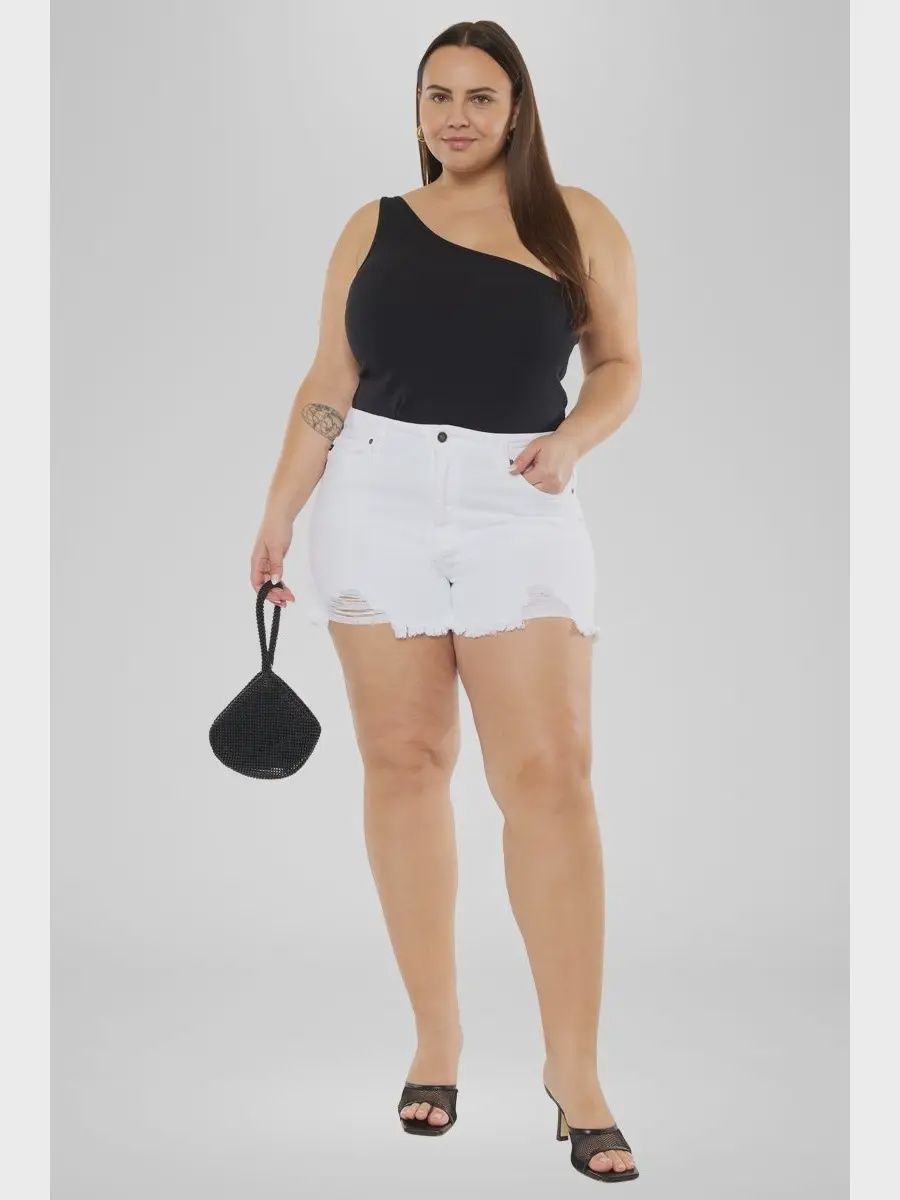 Open Pack High Rise White Shorts JEANS, Size: Medium