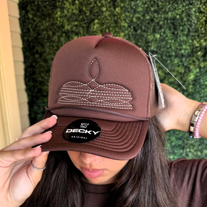 Adult Classic Boot stitch Embroidered Foam Snapback Hat
