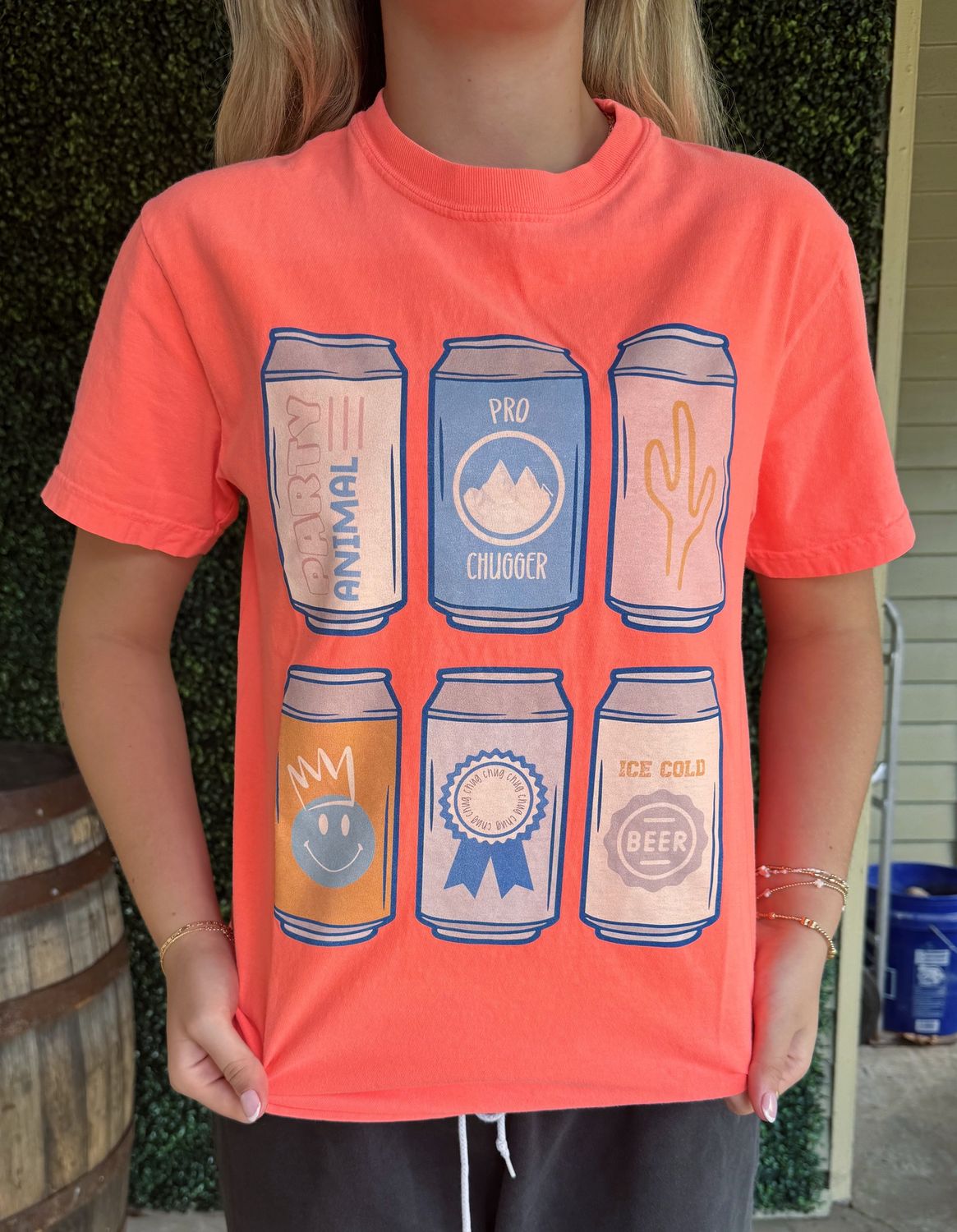 Preppy Beer Can Graphic Tee, Size: Small