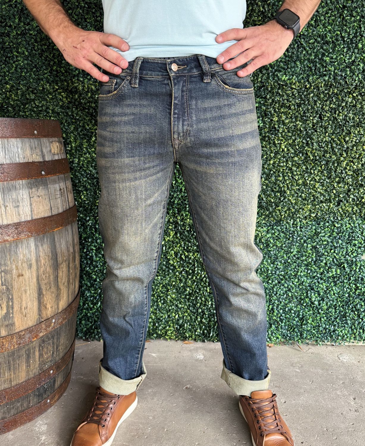 Straight Jeans/Men&#39;s KM1015RT, Size: 30