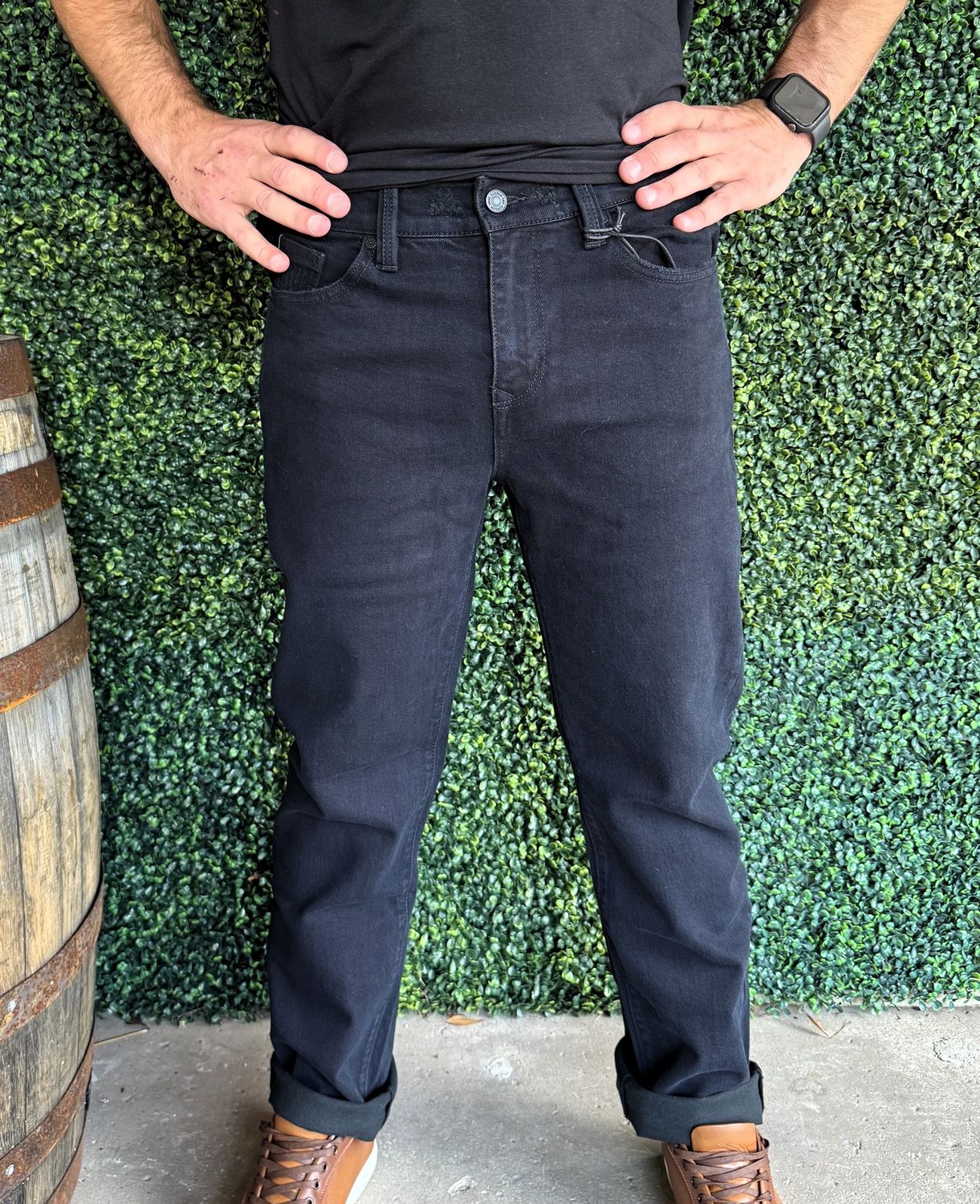 Mens Classic Black Straight, Size: 30