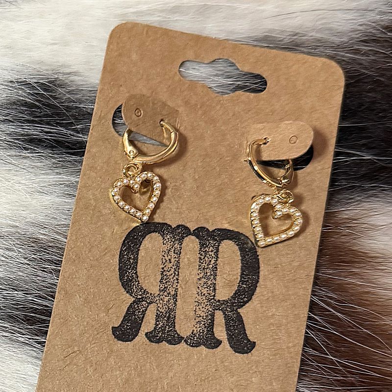 Dupont Pearl Heart Earring Gold