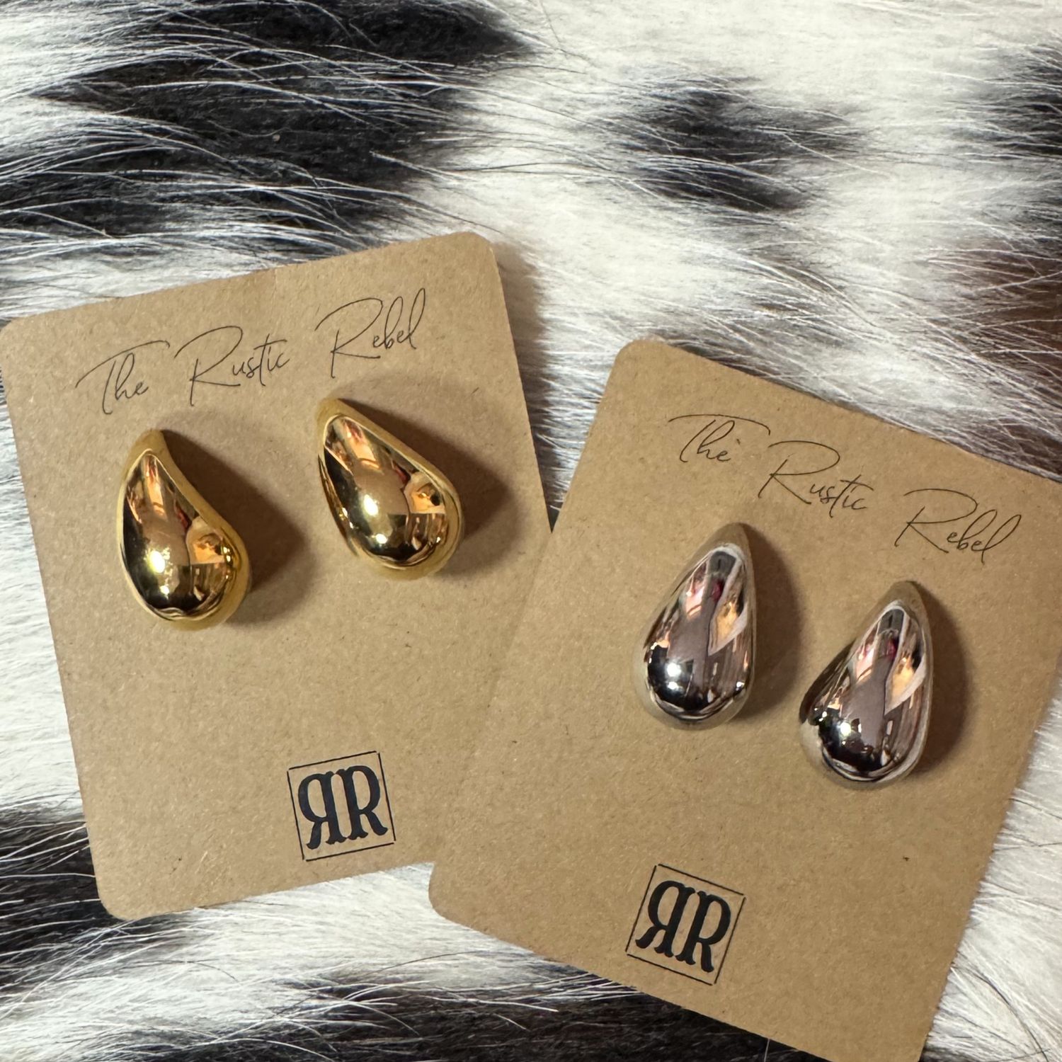 Non-Tarnish Large Huggie Droplet Earring, Color: Gold