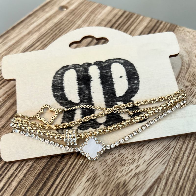 Set of 4 Clover Bracelet