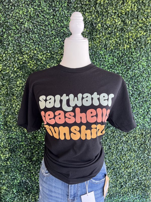Saltwater Seashells Sunshine Graphic Top