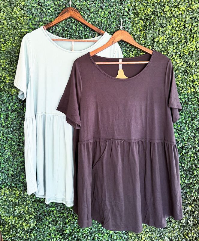 Round Neck Babydoll Knit Top