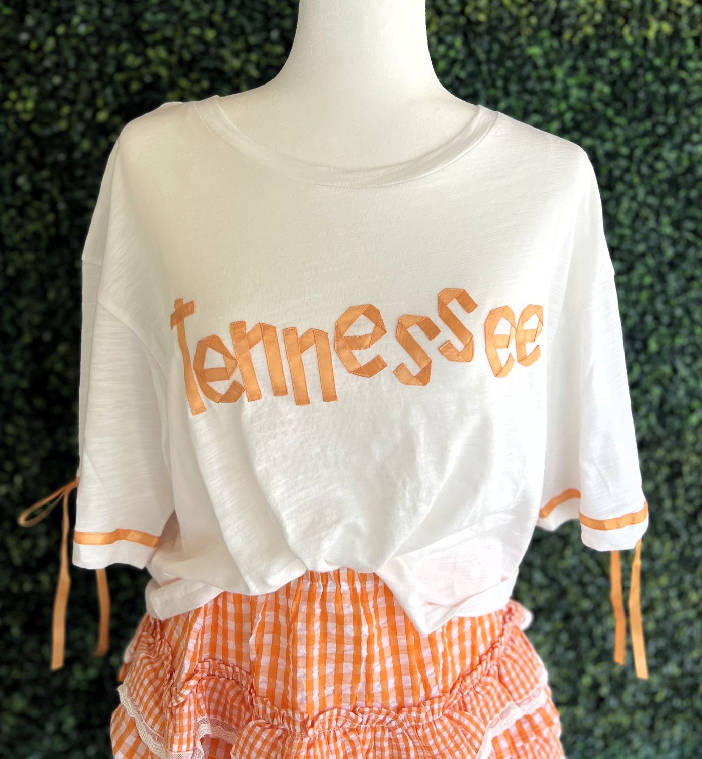 Satin Tape &#39;Tennessee&#39; Letter Crop Top, Size: Small