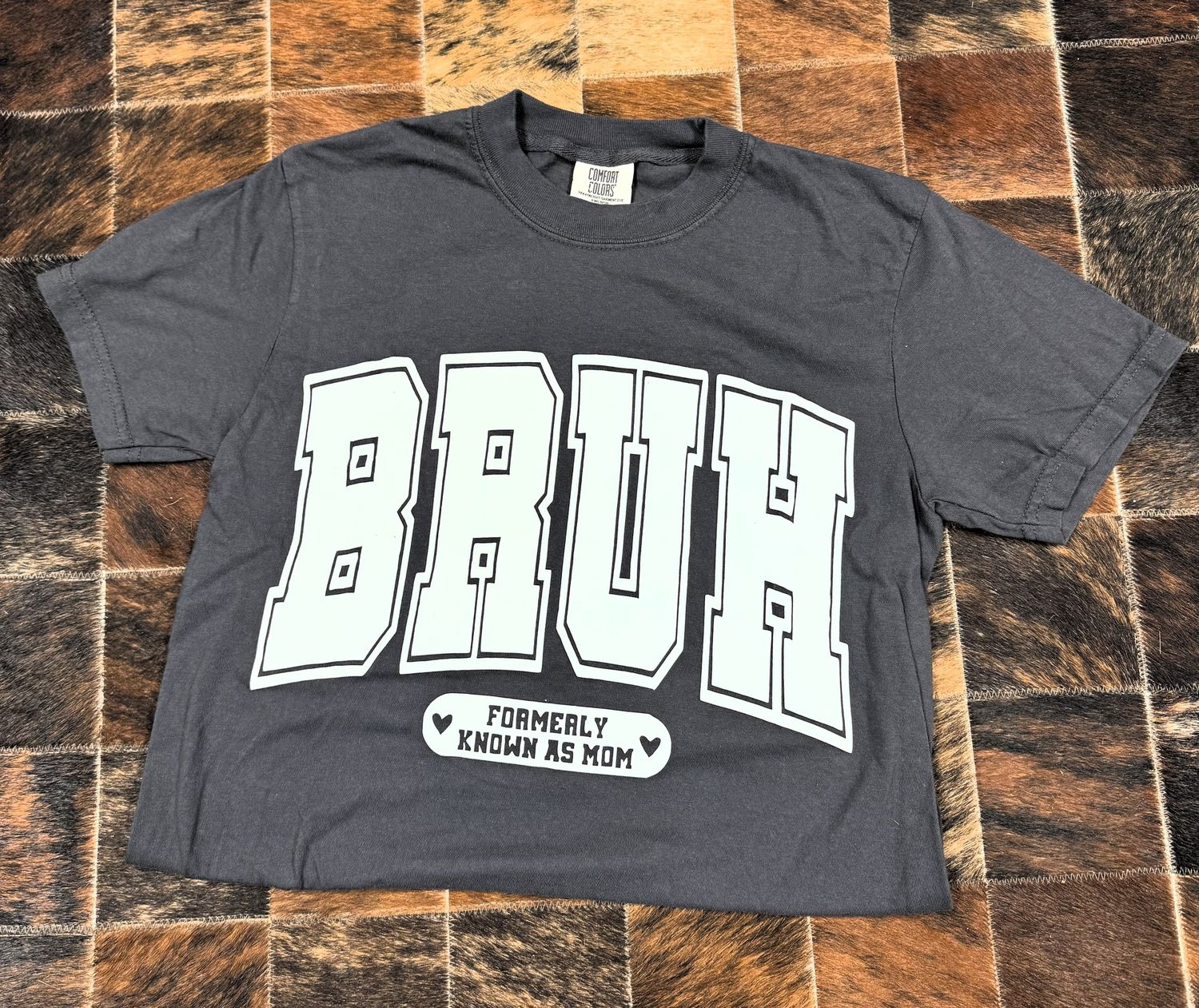 Bruh Formerly Known As Mom Graphite Puff Graphic Tee, Size: Small