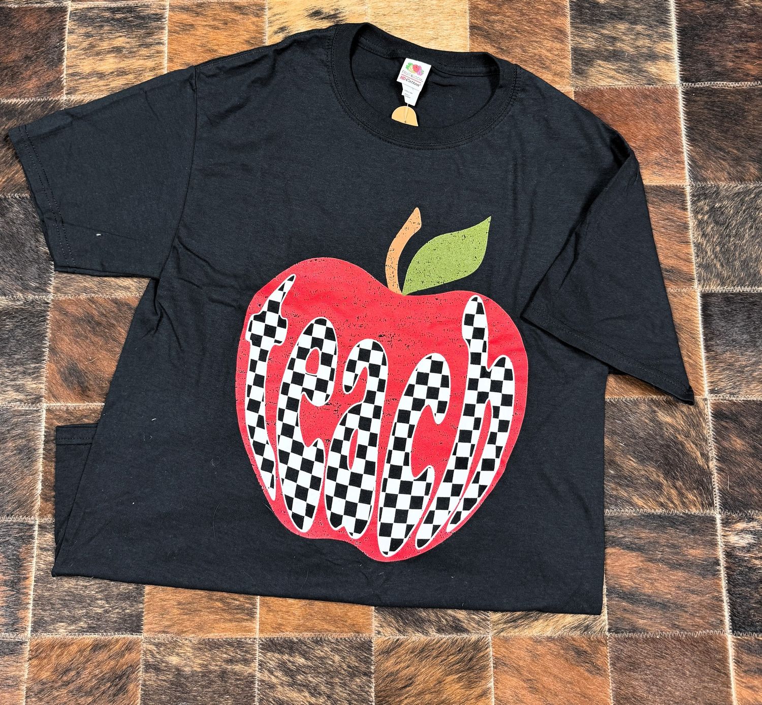 Checkerboard Teach Graphic Tshirt, Size: Small