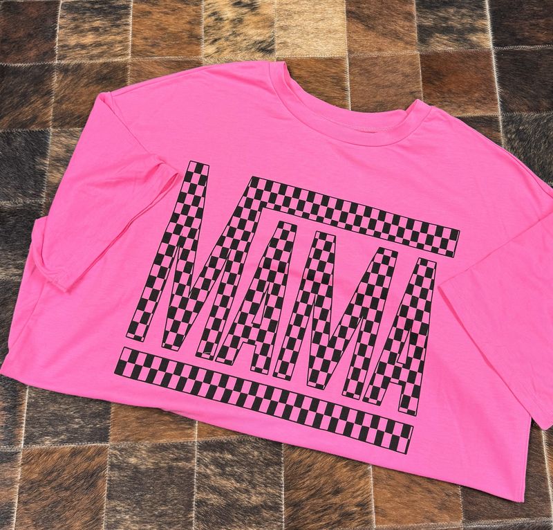 Plus Size Checker Mama Short Sleeve T-Shirt