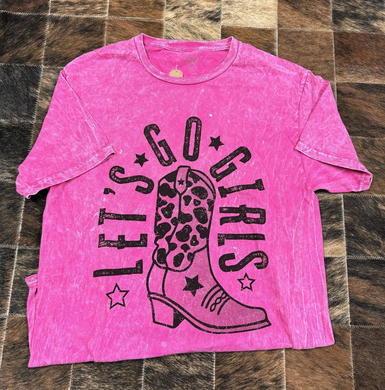 Let&#39;s Go Girls Mineral Washed Graphic Tshirt