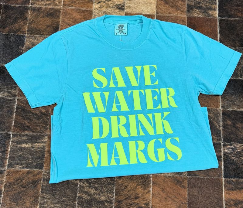 Save Water Drink Margs Blue Lagoon Graphic Tee