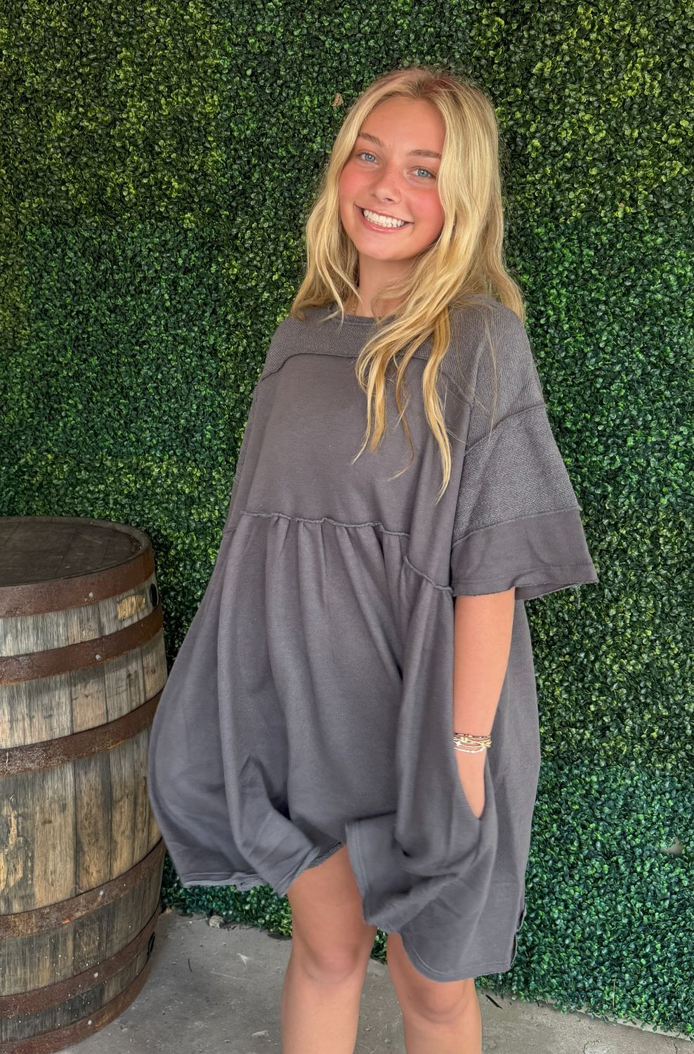 Moonlit Orchard Tunic - Charcoal, Size: Small