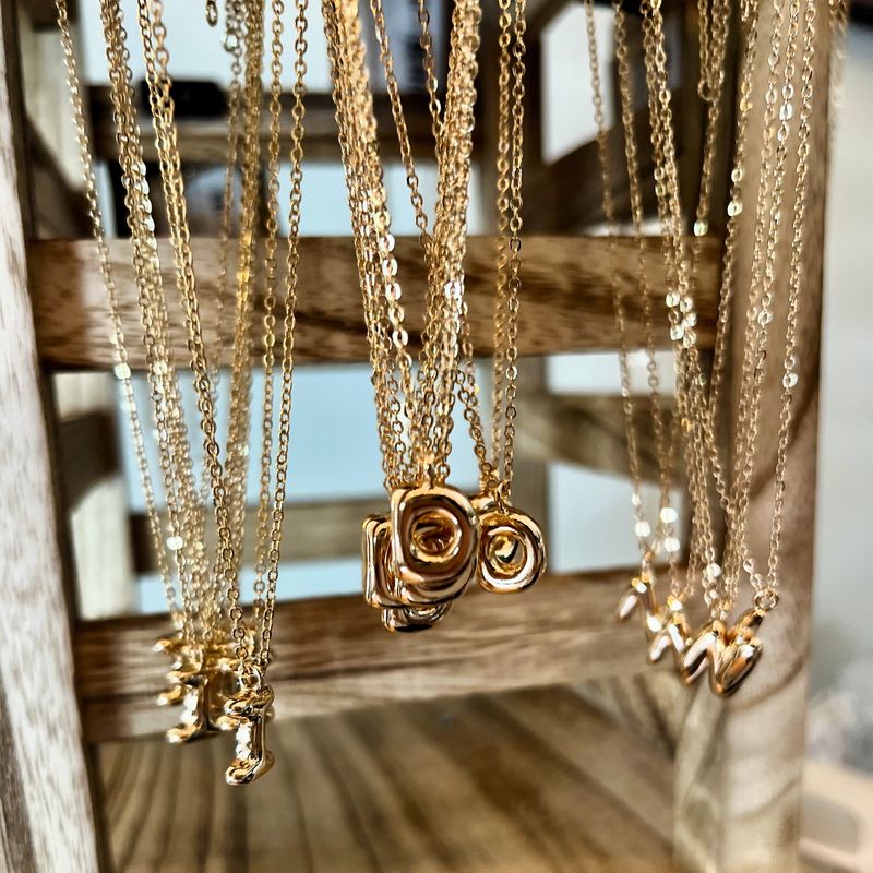 PERSONALIZED BUBBLE BALLOON INITIAL NECKLACE