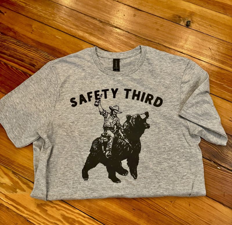 Nature Lover Graphic Tee Hilarious Safety Third Bear 281
