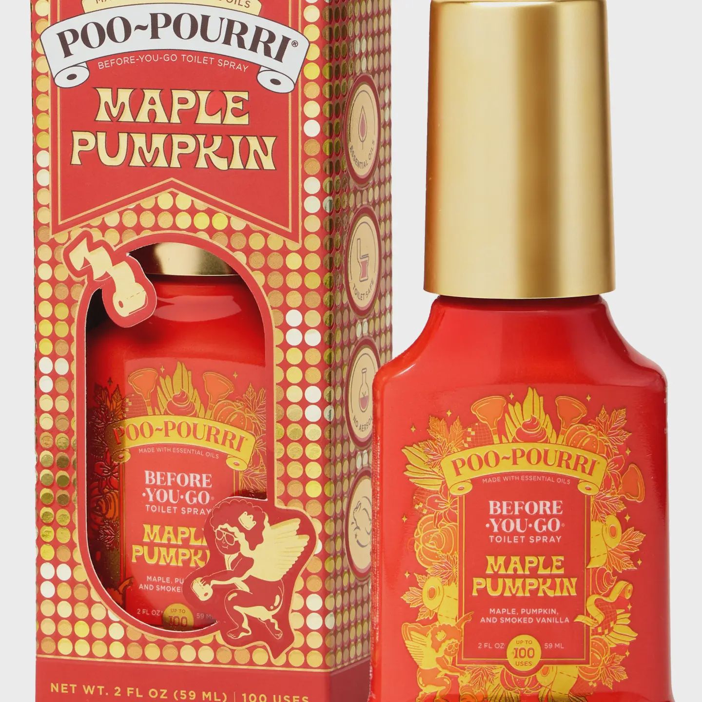 Poo~Pourri Fall 2oz 2 Scents 2025 2-Tier Pre-Filled, Fragrance: Maple Pumpkin