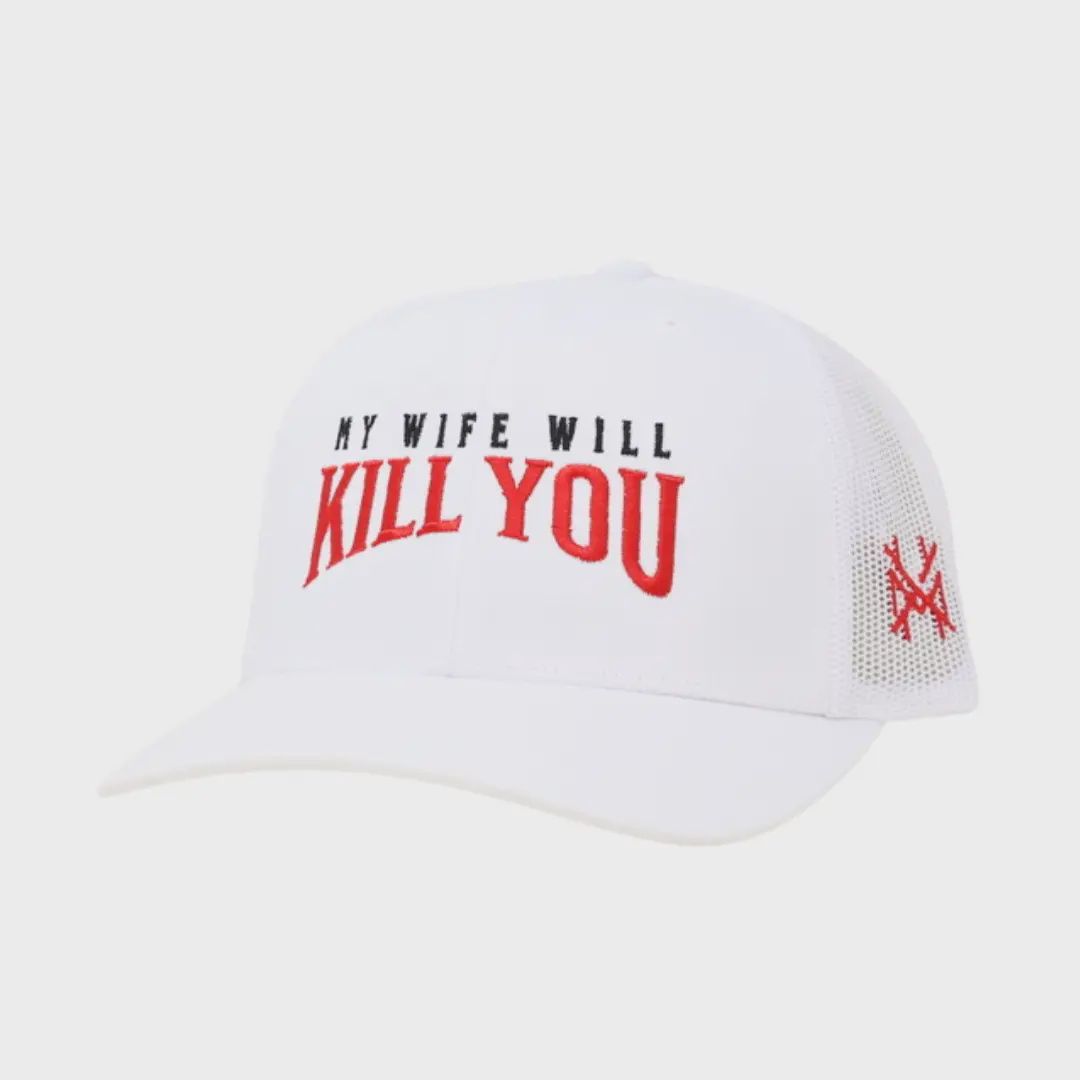 Mhc My Wife Will Kill You Trucker Hat, Color: 112 RICHARDSON WHITE