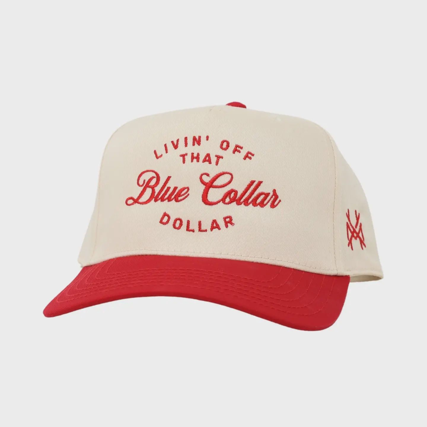 Blue Collar Dollar Trucker Hat, Color: Retro Red