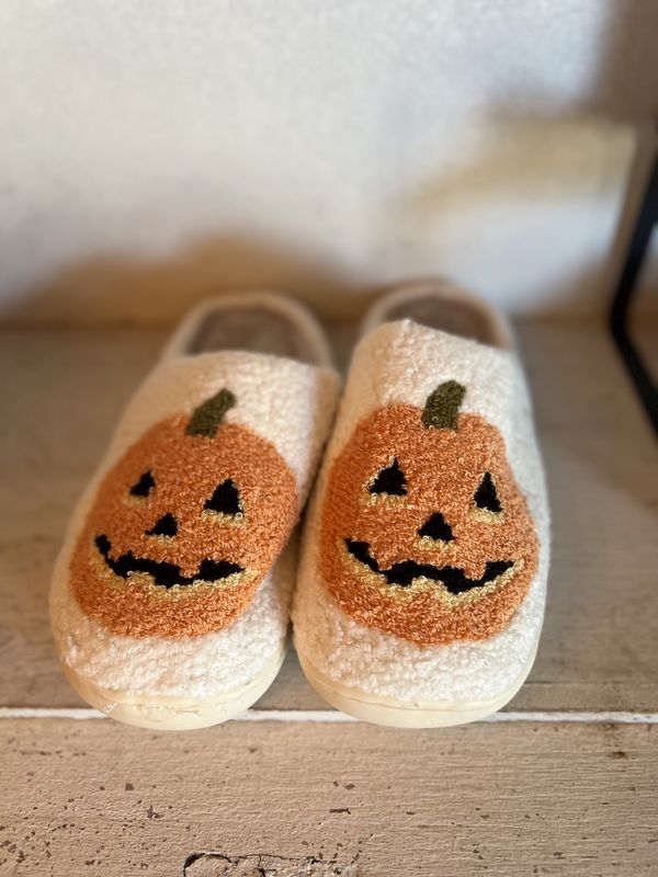Halloween Pumpkin Cozy Warm Fleece Slipper