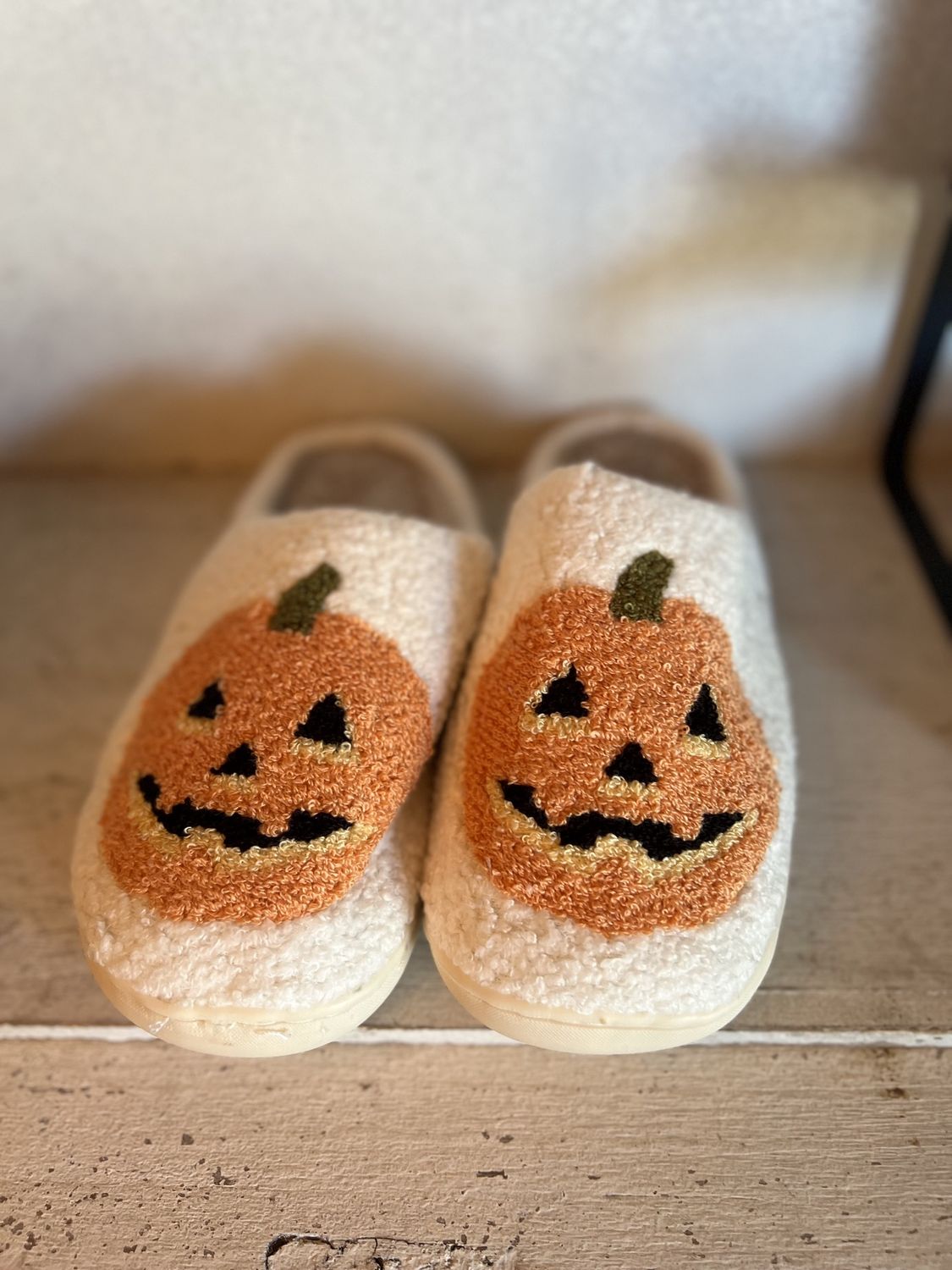 Halloween Pumpkin Cozy Warm Fleece Slipper, Size: 37-38