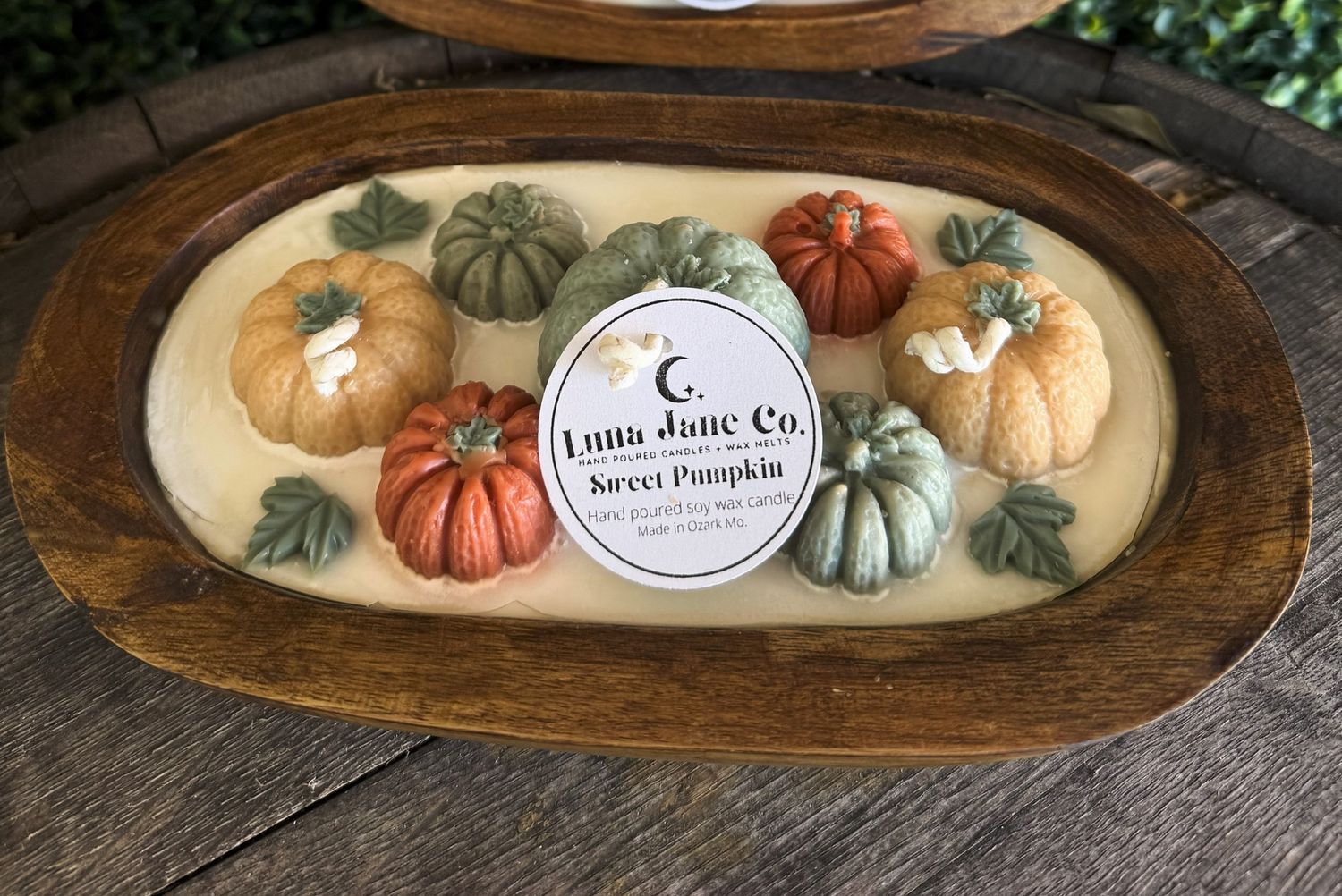 Fall Pumpkins Dough Bowl Candle