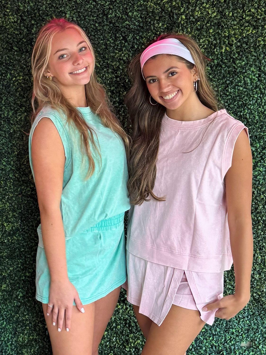 Ivy | Cotton Tank Top Lined Skort Set, Color: Mint Green, Size: Medium